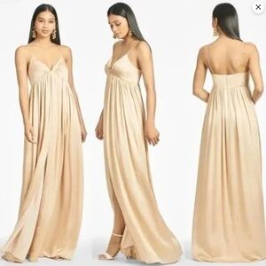 NWT Sachin & Babi Jessica Empire Waist Bridesmaid Gown Champagne Women's Size 4